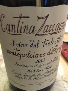 Cantina Zaccagnini Tralcetto Montepulciano 2016